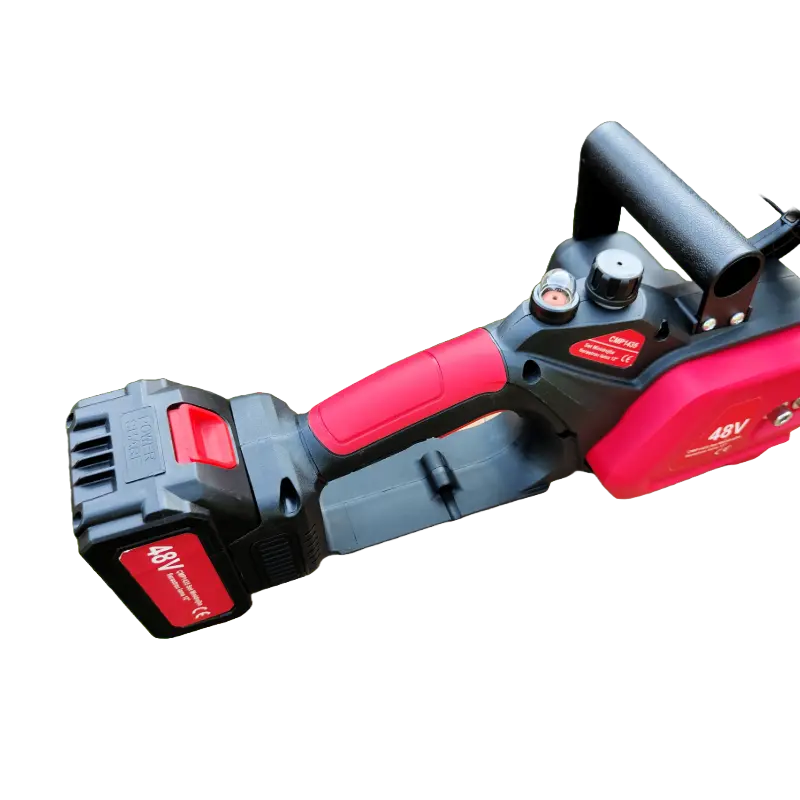 Mini drujbă pe acumulatori Campion Power 48V detaliu maner