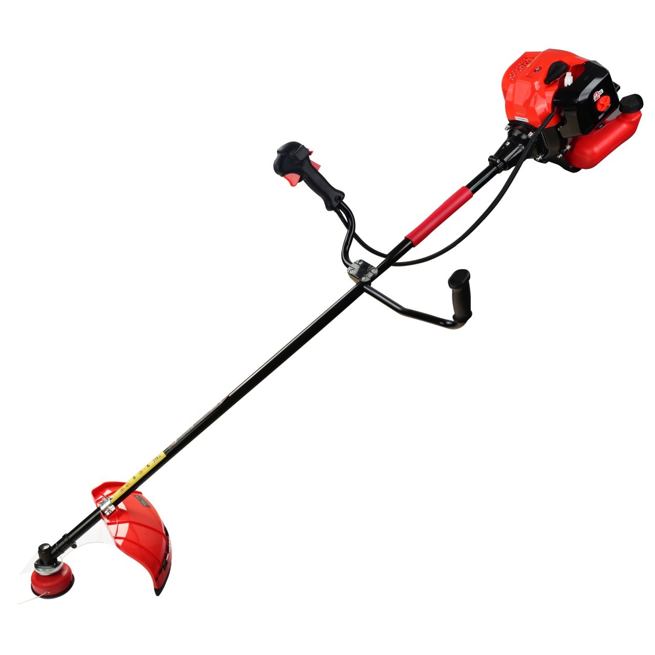 Motocoasă pe benzină YAMAMOTO YM-5600, motor 4 timpi, 5.6 CP, cap mosor și discuri incluse.