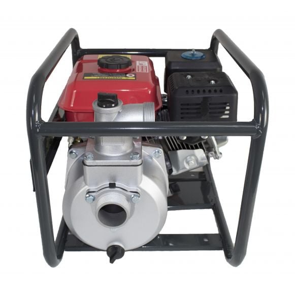 Motopompă pe benzină Elefant WP30X, motor 4 timpi 6.5 CP, debit mare 30.000 l/h, cu sită și conectori incluși vedere stanga