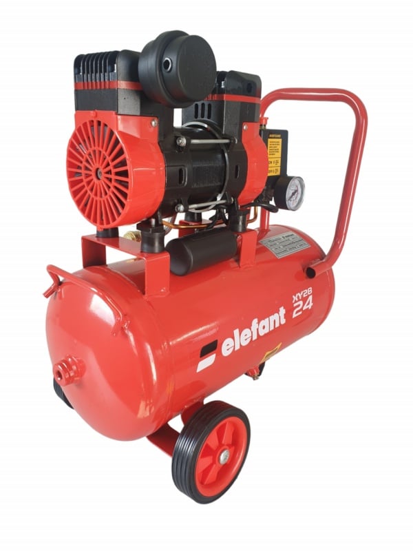 Compresor aer ELEFANT XY2824, rezervor 24L, 1.2 CP, 8 bar, portabil, pentru uz casnic sau atelier vedere spate