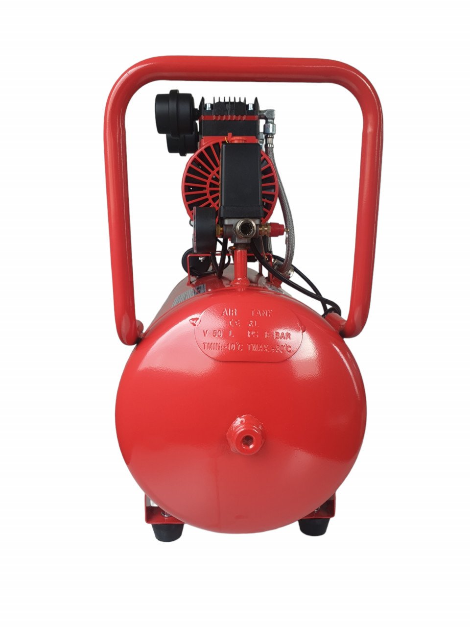 Compresor aer ELEFANT XY5850, 50 litri, 2.3 CP, 8 bar, ideal pentru ateliere, scule pneumatice și vopsitorii vedere spate.